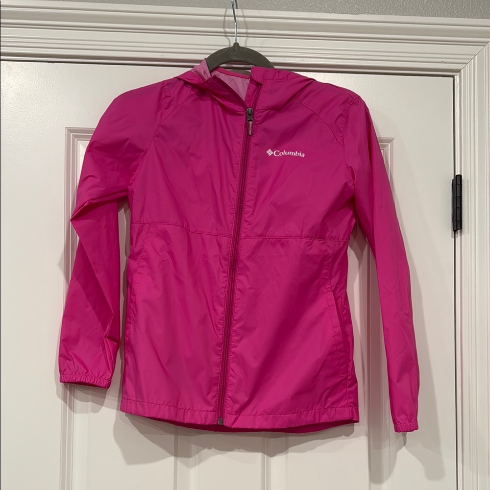 Girl’s Columbia Pink Hooded Rain Jacket - Switchback II